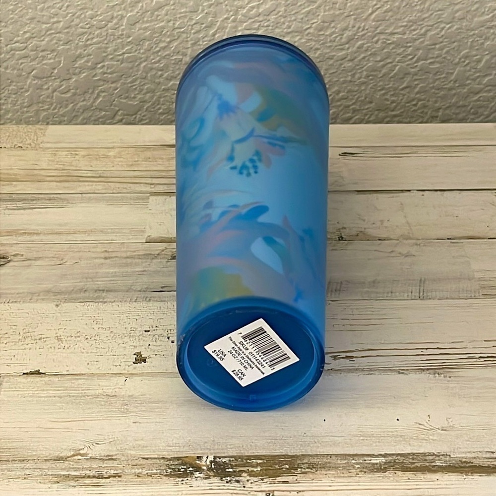 Starbucks 2023 Blue Floral Soft Touch 24 OZ Tumbler. - Picture 5 of 5